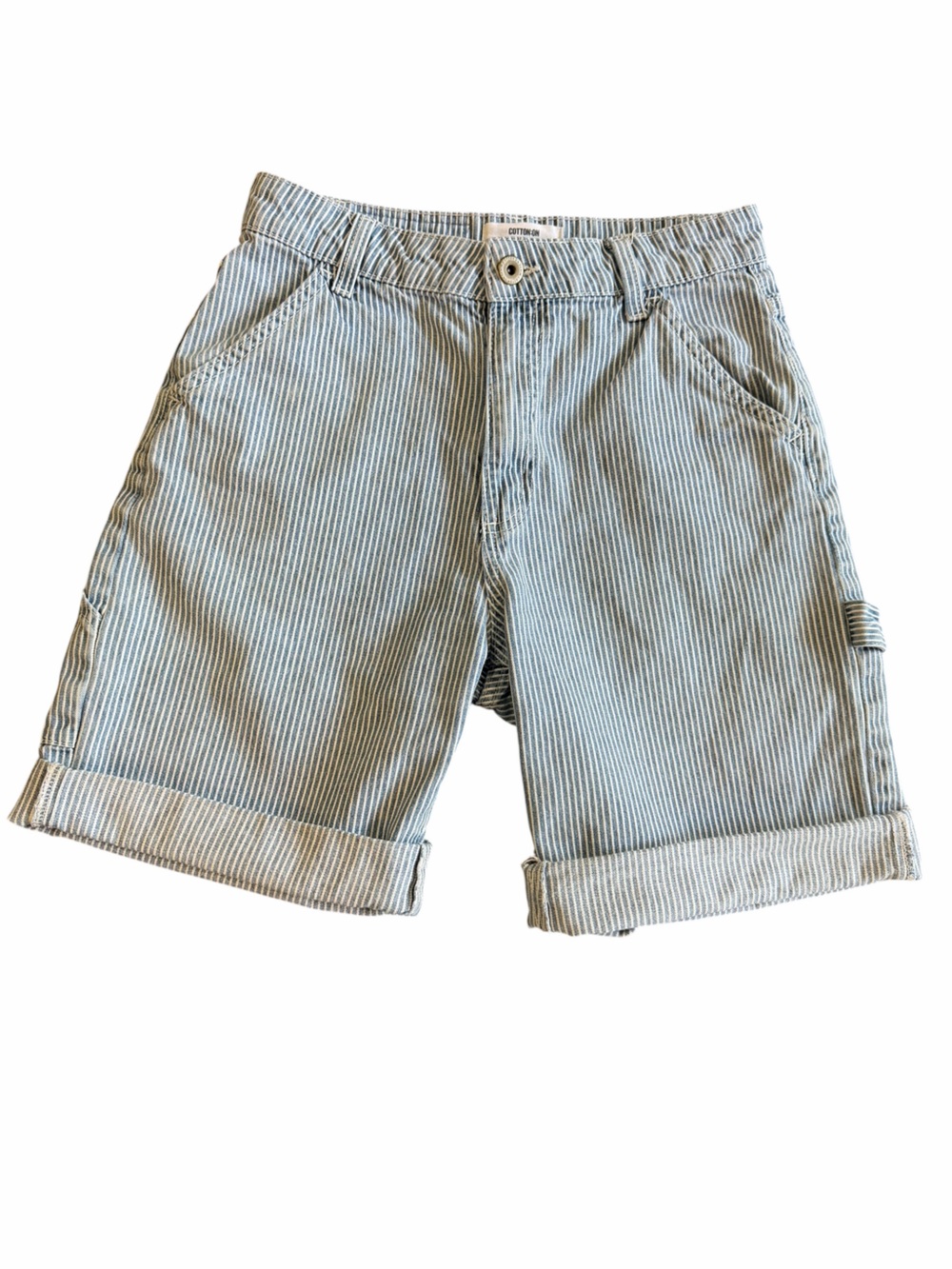 Cotton On Carpenter Jean Bermuda Shorts Women’s 4 Blue White Stripe